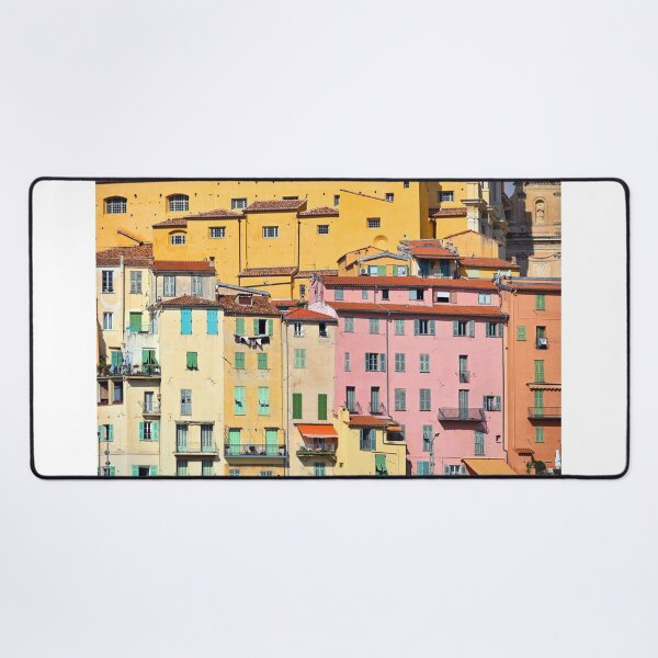 Item preview, Colorful old buildings in Menton city, France, summertime designed and sold by goceris.