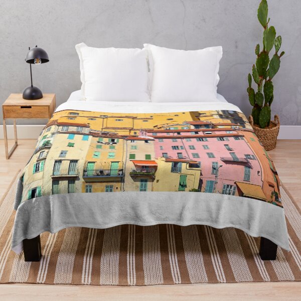 Item preview, Colorful old buildings in Menton city, France, summertime designed and sold by goceris.