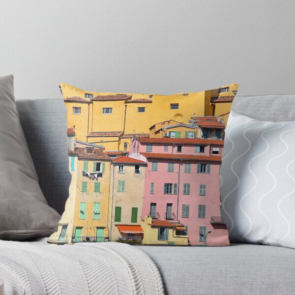 Item preview, Colorful old buildings in Menton city, France, summertime designed and sold by goceris.