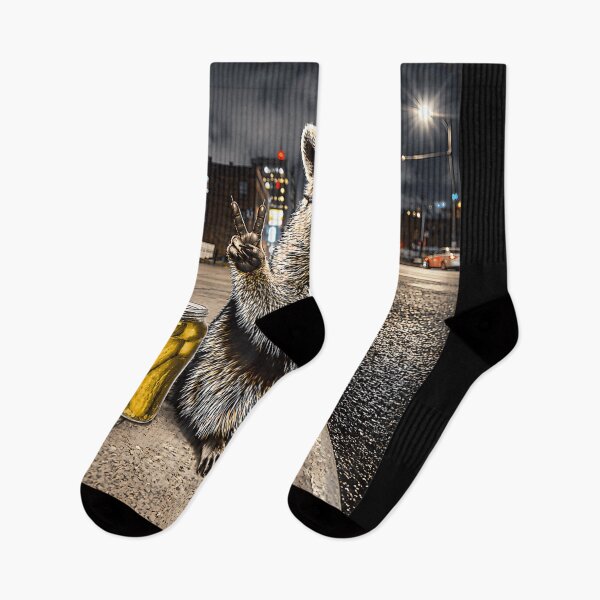 Item preview, Cool Pickle Eating Jimothy Raccoon Funny Night City Vintage Design designed and sold by GalenoHenley.