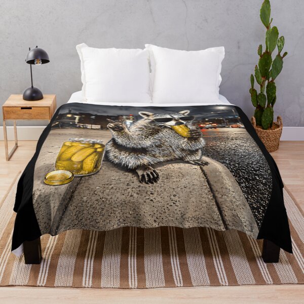 Item preview, Cool Pickle Eating Jimothy Raccoon Funny Night City Vintage Design designed and sold by GalenoHenley.