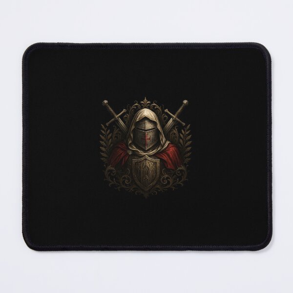 Item preview, Medieval Templar Knight – Gothic Heraldic Design, Red Cross, Crossed Swords & Golden Shield designed and sold by SpitfireDesign.