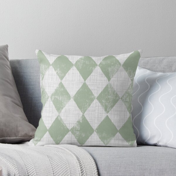 Item preview, Misty Sage Linen Argyle Pattern designed and sold by caladayart.