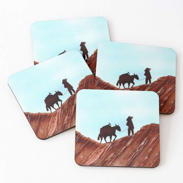 Item preview, Gold Miner and Pack Mule Silhouette Spray Paint Art designed and sold by Jason Girard.