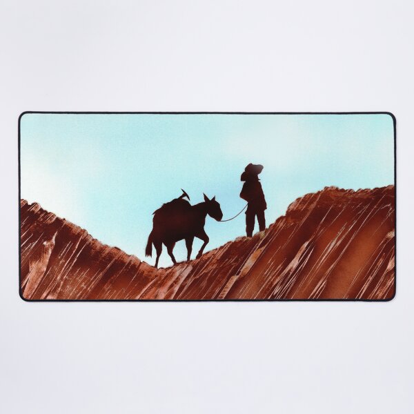 Item preview, Gold Miner and Pack Mule Silhouette Spray Paint Art designed and sold by Jason Girard.