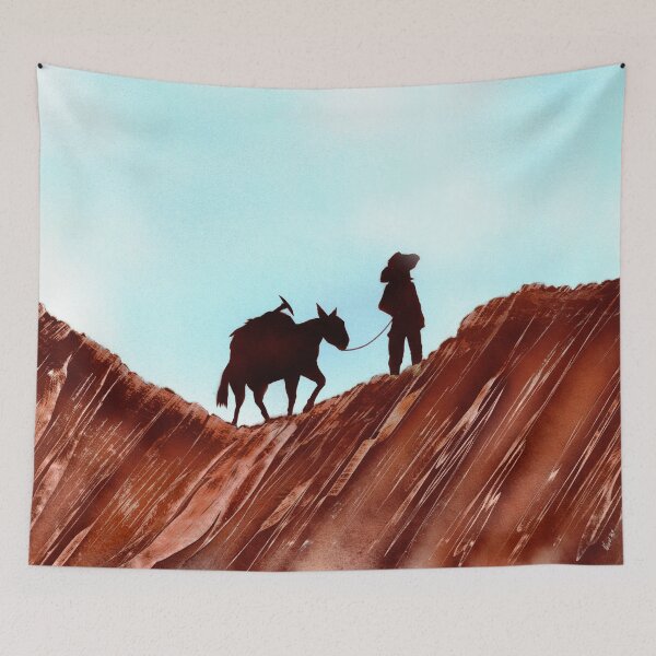 Item preview, Gold Miner and Pack Mule Silhouette Spray Paint Art designed and sold by Jason Girard.