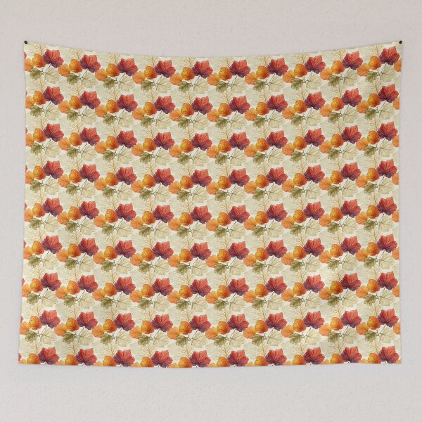 Item preview, Ember & Wine: Pen & Ink Autumn Leaf Tapestry designed and sold by TJ Art and Camera.
