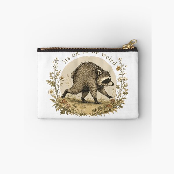 Item preview, It's Okay To Be Weird Jimothy Funny Raccoon Floral Vintage Design designed and sold by DienesAngele.