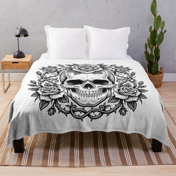 Item preview, Gothic skull with Rosses tatoo art designed and sold by Alokaprintshop.