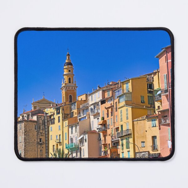 Item preview, Church towers and colorful old buildings in Menton city, France, summertime designed and sold by goceris.