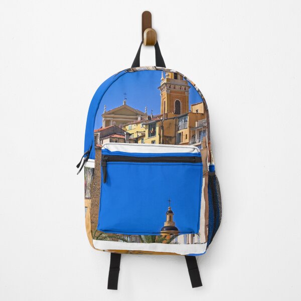 Item preview, Church towers and colorful old buildings in Menton city, France, summertime designed and sold by goceris.