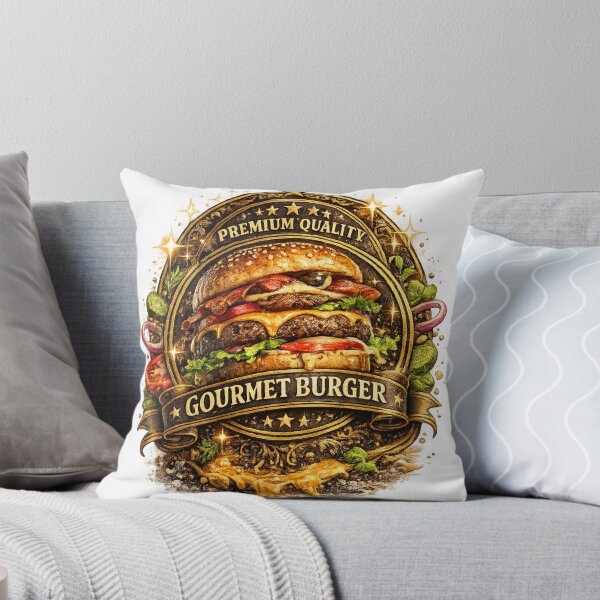 Item preview, Insignia Premium Gourmet Burger | Pegatina Clásica de Restaurante Vintage de Hamburguesa con Queso designed and sold by irfanshikh.