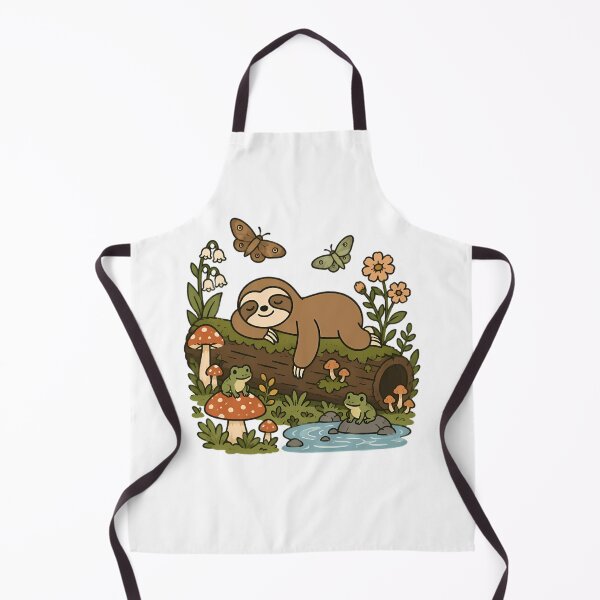 Item preview, Cottagecore Sloth Sleeping in Mushroom Forest designed and sold by Hooi-Boon-Sin.