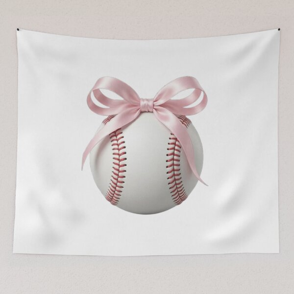 Item preview, Cute baseball with pink bow designed and sold by LabProShop.