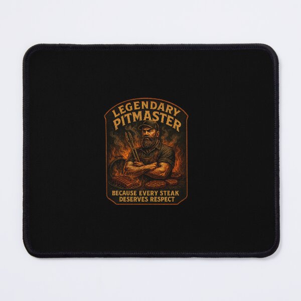 Item preview, Legendary Pitmaster – Bearded & Flamed Barbecue Master | Vintage BBQ Humor Gift Grill designed and sold by SpitfireDesign.