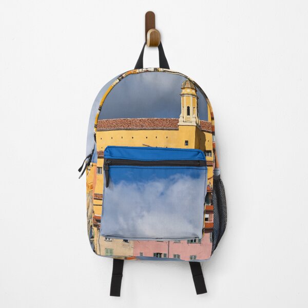 Item preview, Church tower and old buildings in Menton city, France, summertime designed and sold by goceris.