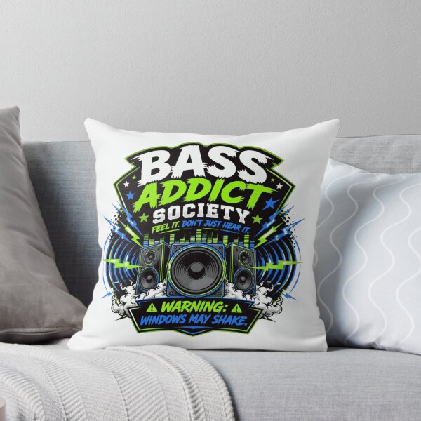 Item preview, Bass Addict Society - Warning Windows May Shake EDM Subwoofer designed and sold by WearTheVibe Store.