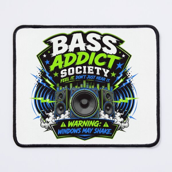 Item preview, Bass Addict Society - Warning Windows May Shake EDM Subwoofer designed and sold by WearTheVibe Store.
