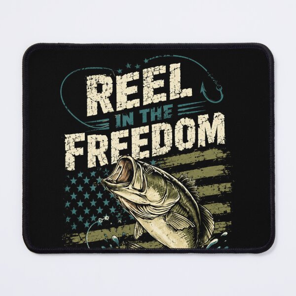 Item preview, Reel In The Freedom Live Free Fish Hard Patriotic Fishing Angler Fisherman designed and sold by SkeletonsDanger.