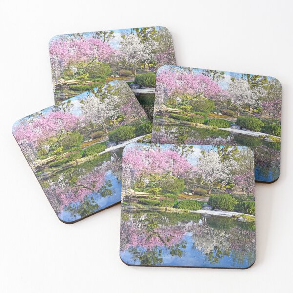 Item preview, Blossoming trees are reflected in the water, Setagaya Park in Vienna, springtime designed and sold by goceris.
