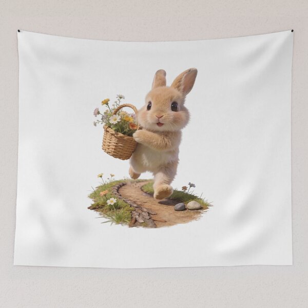 Item preview, Little Bunny with Wildflowers designed and sold by Helenaphotoart.