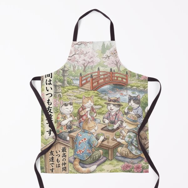 Item preview, Kawaii Cats Picnic Japanese Garden - Cozy Japanese Illustration designed and sold by TheCoolCatsMx.