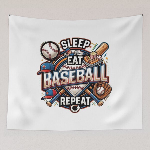 Item preview, Sleep Eat Baseball Repeat Funny Sports Quote designed and sold by LabProShop.