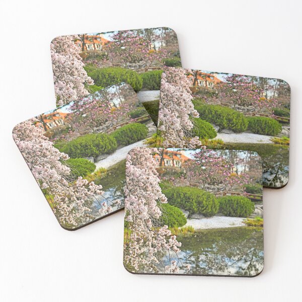 Item preview, Blossoming tree and pond in Setagaya Park in Vienna at springtime designed and sold by goceris.