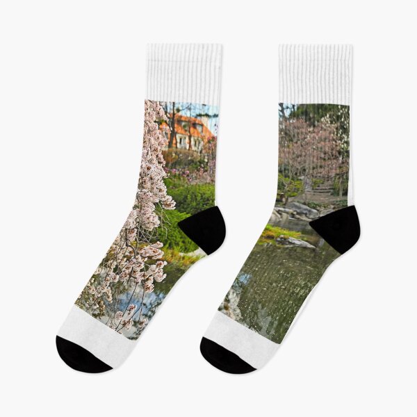 Item preview, Blossoming tree and pond in Setagaya Park in Vienna at springtime designed and sold by goceris.