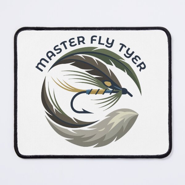 Item preview, Fly fishing illustration, logo style, text "Master Fly Tyer". designed and sold by Art-Horizon.