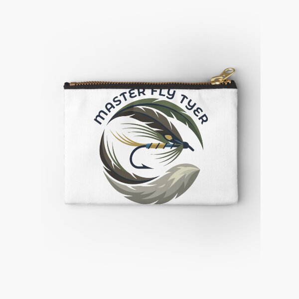 Item preview, Fly fishing illustration, logo style, text "Master Fly Tyer". designed and sold by Art-Horizon.