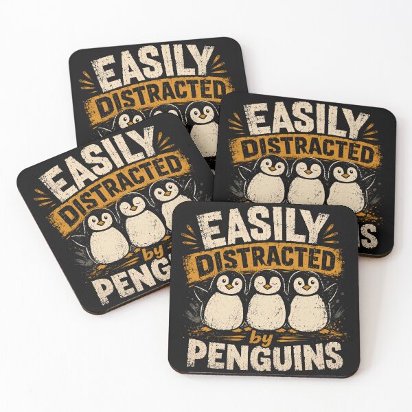 Item preview, Easily Distracted By Penguins Funny Animal Lover Penguin Fan designed and sold by SkeletonsDanger.