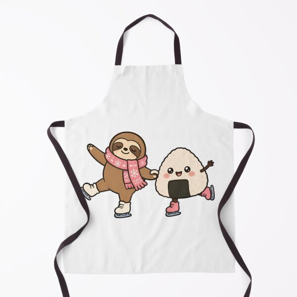 Item preview, Kawaii Sloth and Smiling Onigiri Figure Skating designed and sold by Hooi-Boon-Sin.