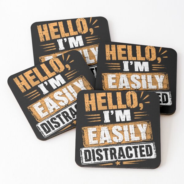 Item preview, Hello, I'm Easily Distracted Funny Neurodivergent ADHD Personality designed and sold by SkeletonsDanger.