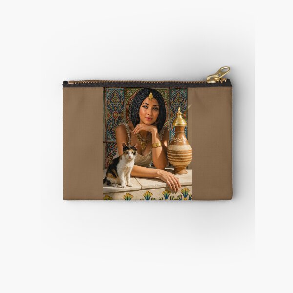 Item preview, Beautiful Egyptian Woman of Old Cairo with Cat, Traditional Pottery & Pharaonic Balcony Art designed and sold by TuyaArts.
