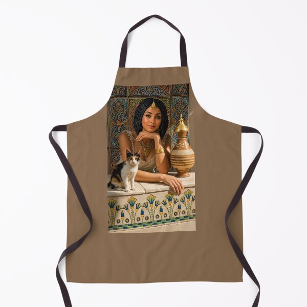 Item preview, Beautiful Egyptian Woman of Old Cairo with Cat, Traditional Pottery & Pharaonic Balcony Art designed and sold by TuyaArts.