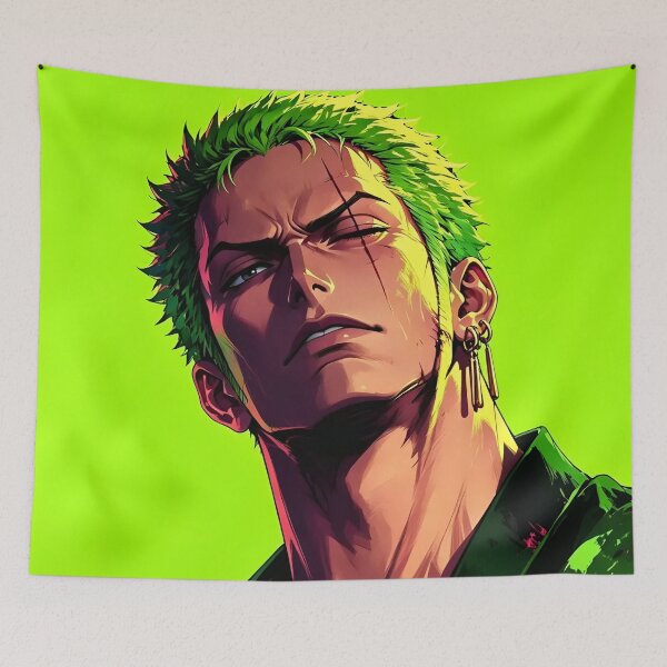 Item preview, Roronoa Zoro | Green-Haired Swordsman | Anime Samurai Warrior | Neon Manga Style Digital Art designed and sold by Dyan4.