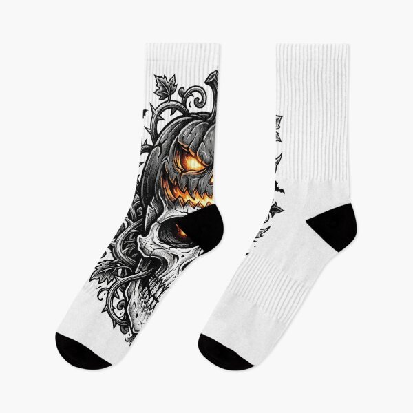 Item preview, Evil Jack O Lantern Skull Tattoo Art designed and sold by Alokaprintshop.