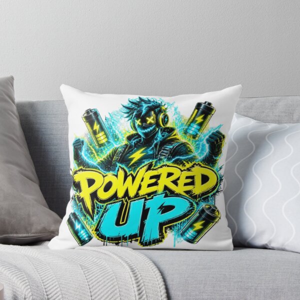 Item preview, POWERED UP Gaming Sticker | Neon Cyber Gamer Esports Design designed and sold by Stylestickers55.