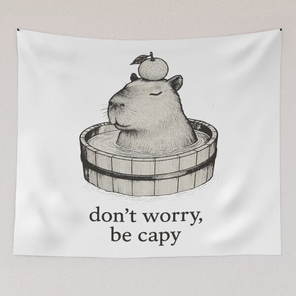 Item preview, Don't Worry, Be Capy - Hot Spring Capybara designed and sold by Dhenin Studio.
