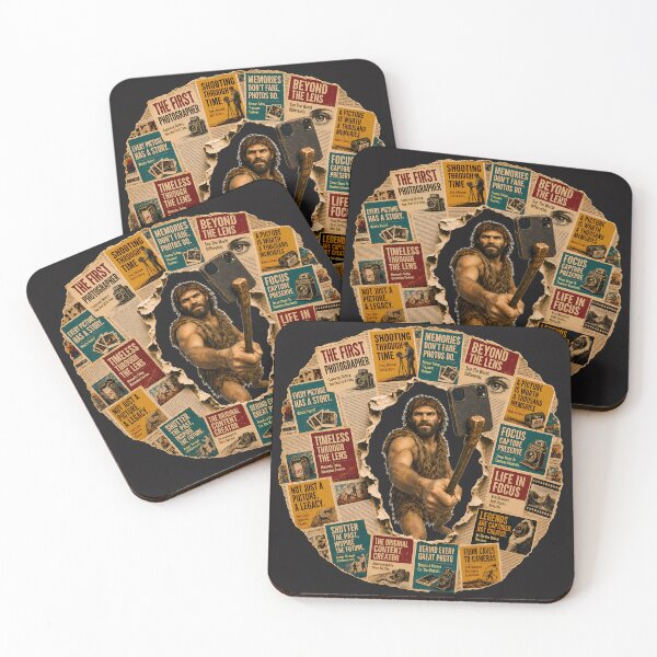 Item preview, The First Human Takes a Selfie Vintage Collage designed and sold by NucciCollective.