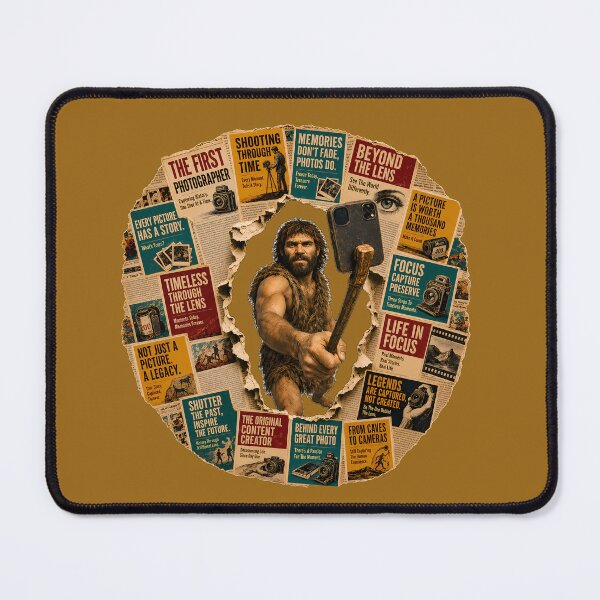 Item preview, The First Human Takes a Selfie Vintage Collage designed and sold by NucciCollective.