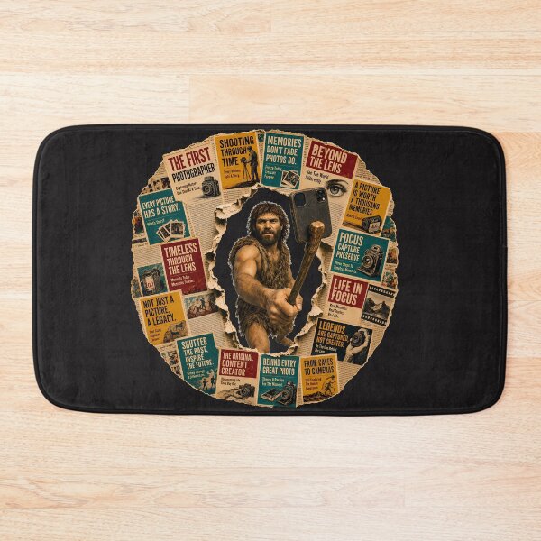Item preview, The First Human Takes a Selfie Vintage Collage designed and sold by NucciCollective.