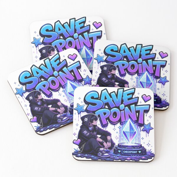 Item preview, SAVE POINT Gaming Sticker | Neon Cyber Gamer Graffiti Design designed and sold by Stylestickers55.