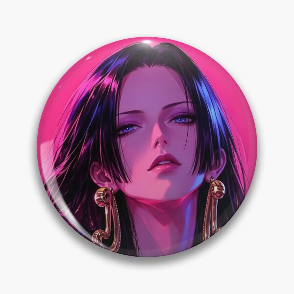 Item preview, Boa Hancock | Elegant Anime Empress | Dark Hair Fantasy Queen | Neon Pink Manga Style Portrait designed and sold by Dyan4.