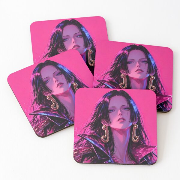 Item preview, Boa Hancock | Elegant Anime Empress | Dark Hair Fantasy Queen | Neon Pink Manga Style Portrait designed and sold by Dyan4.