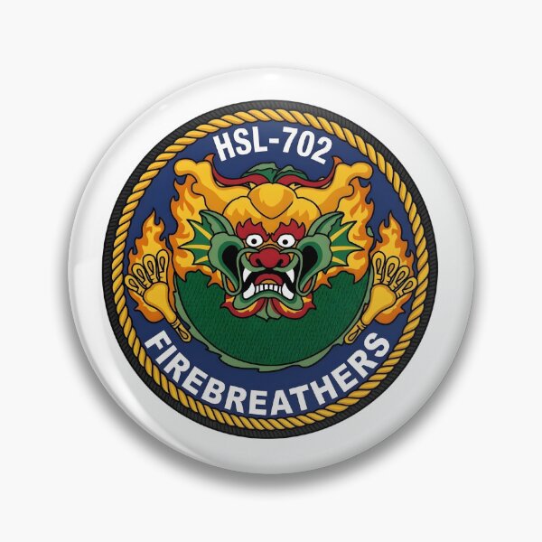 Item preview, HSL-702 Firebreathers Helicopter Anti-Submarine Squadron Light Patch Emblem designed and sold by CharlieDesings.