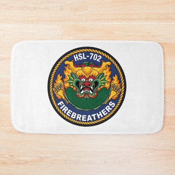 Item preview, HSL-702 Firebreathers Helicopter Anti-Submarine Squadron Light Patch Emblem designed and sold by CharlieDesings.