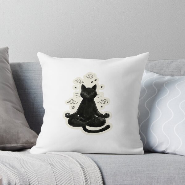 Item preview, Zen Black Cat Sticker - Meditating Sukhasana Pose - Yoga & Meditation Art designed and sold by ORI-ginal Weirdos: The Weirdly Wonderful Crew.