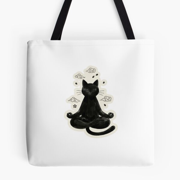 Item preview, Zen Black Cat Sticker - Meditating Sukhasana Pose - Yoga & Meditation Art designed and sold by ORI-ginal Weirdos: The Weirdly Wonderful Crew.